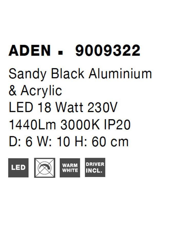 NV 9009322 Nástěnné svítidlo SYNTHESI černý hliník a akryl LED 18W 230V 3000K IP20 - NOVA LUCE (obrázek 6)