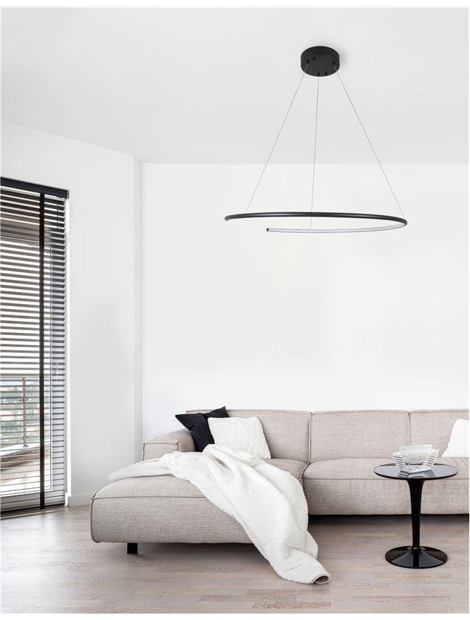 NV 9010023 Závěsné svítidlo BREDA černý hliník a akryl LED 30W 220V 3000K IP20 - NOVA LUCE