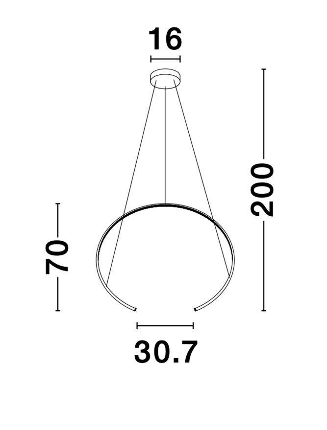 NV 9010023 Závěsné svítidlo BREDA černý hliník a akryl LED 30W 220V 3000K IP20 - NOVA LUCE (obrázek 8)