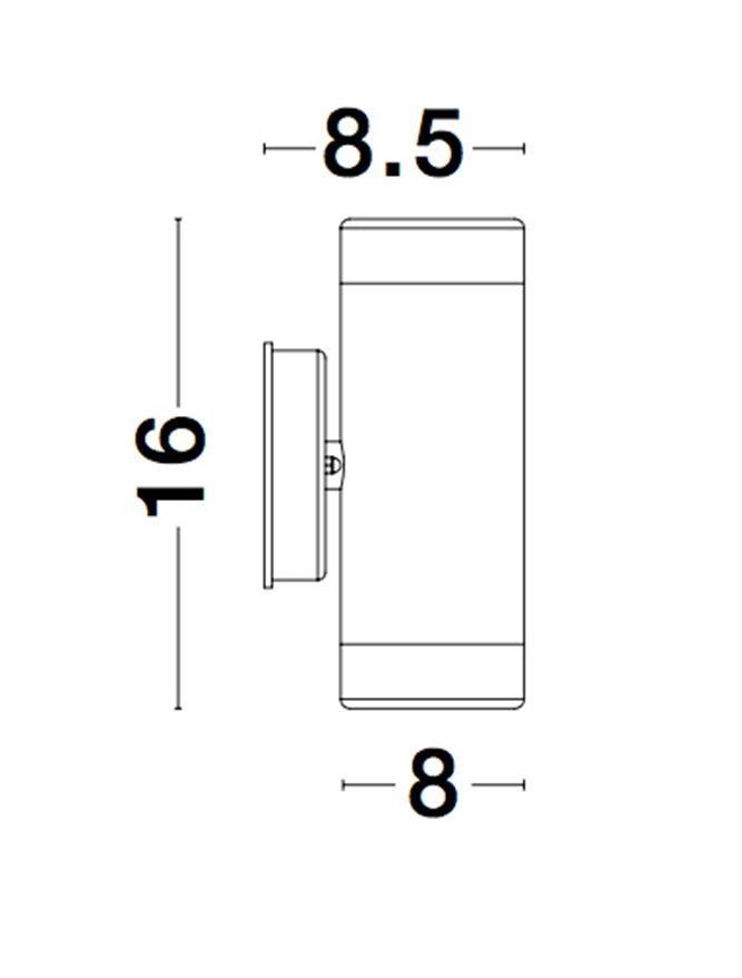 NV 9010621 Venkovní nástěnné svítidlo LIMBIO bílý akryl skleněný difuzor GU10 2x7W bez žárovky IP44 světlo nahoru a dolů - NOVA LUCE (obrázek 5)