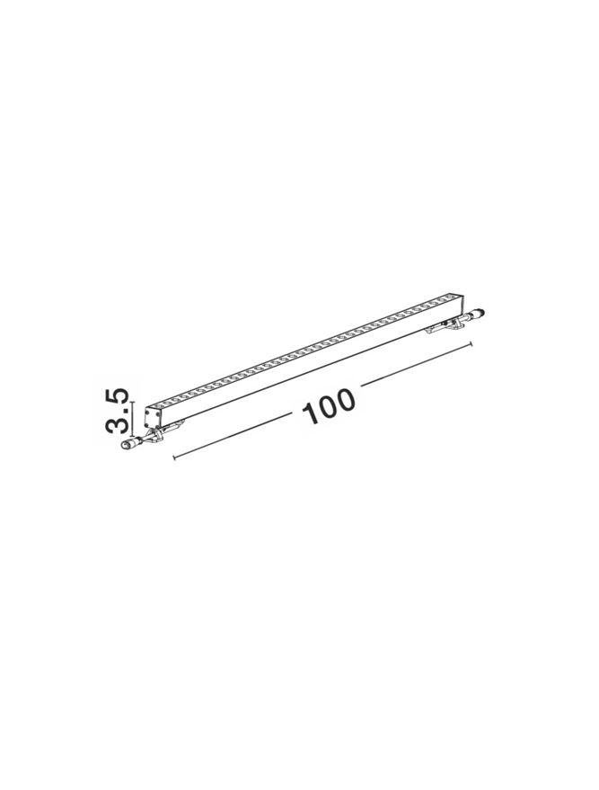 NV 9011102 WALL WASHER nikl satén hliník a sklo LED Chip Philips 15W 3000K DC24V 30st. IP67 - NOVA LUCE (obrázek 3)