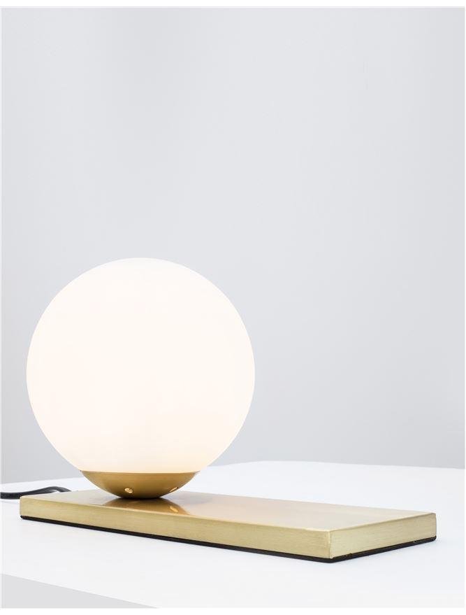 NV 9012922 AKCE - Stolní lampa JULIET opálové sklo mosazná kovová základna E14 1x12W IP20 bez žárovky - NOVA LUCE