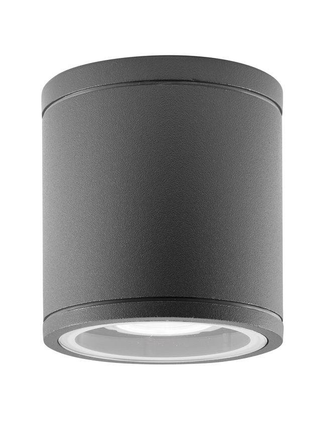NV 9020061 Venkovní stropní svítidlo CERISE tmavě šedý hliník a skleněný difuzor GU10 1x7W IP54 220-240V bez žárovky - NOVA LUCE