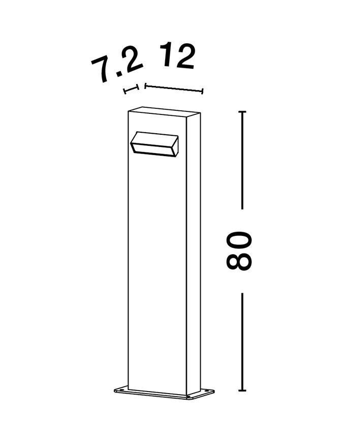 NV 9020922 Venkovní sloupkové svítidlo ZELDA černý hliník a akrylový difuzor proti oslnění LED 6W 3000K 100-240V IP65 - NOVA LUCE (obrázek 4)