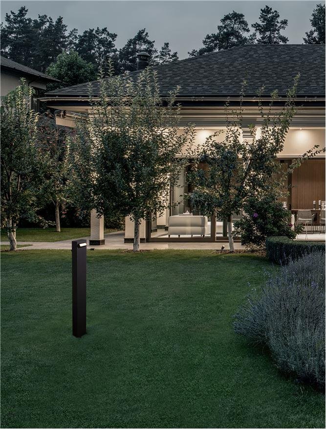 NV 9020924 Venkovní sloupkové svítidlo ZELDA černý hliník a akrylový difuzor proti oslnění LED 9W 3000K 100-240V IP65 - NOVA LUCE