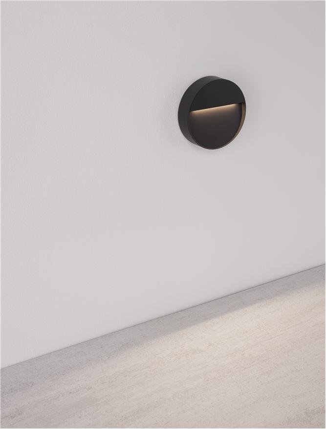 NV 9020927 Venkovní nástěnné svítidlo BRIGI tmavě šedý akrylový kryt a difuzor LED 1.2W 3000K 220-240V IP65 - NOVA LUCE
