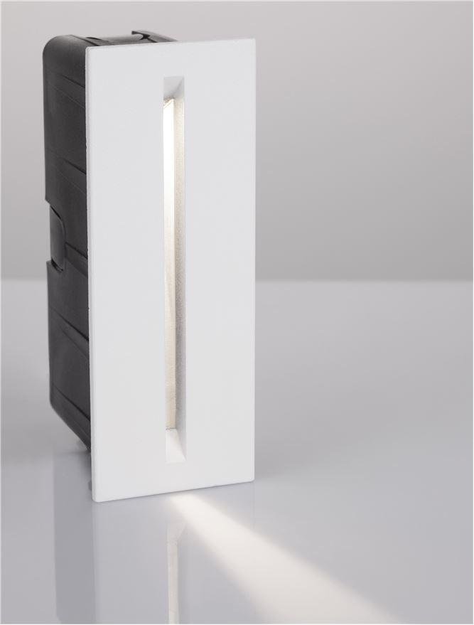 NV 9026120 Venkovní zapuštěné svítidlo do zdi AIZEN bílý hliník a čiré sklo LED 3W 3000K 600mA 100-240V 148st. IP54 - NOVA LUCE