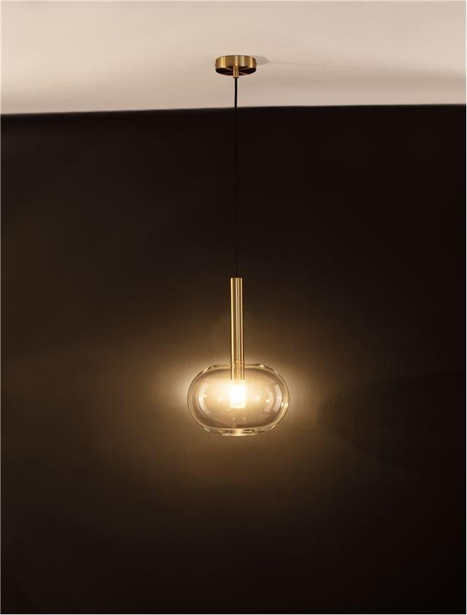 NV 9028829 Závěsné svítidlo AMELIA zlatá a čiré sklo G9 1x5W 230V IP20 bez žárovky - NOVA LUCE