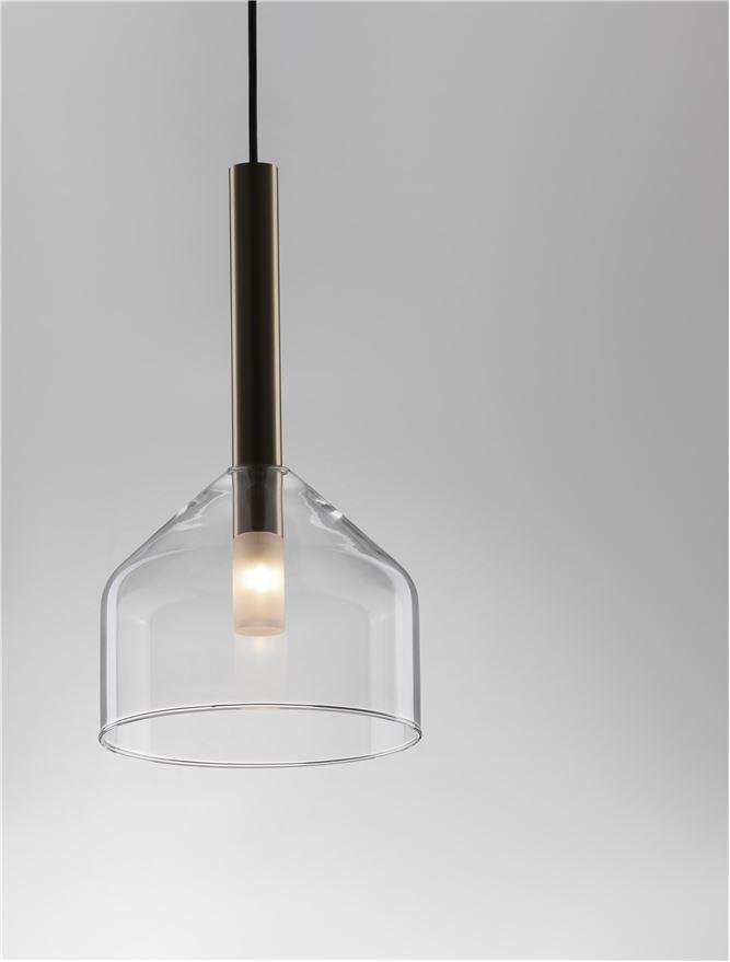 NV 9028830 Závěsné svítidlo AMELIA zlatá a čiré sklo G9 1x5W 230V IP20 bez žárovky - NOVA LUCE