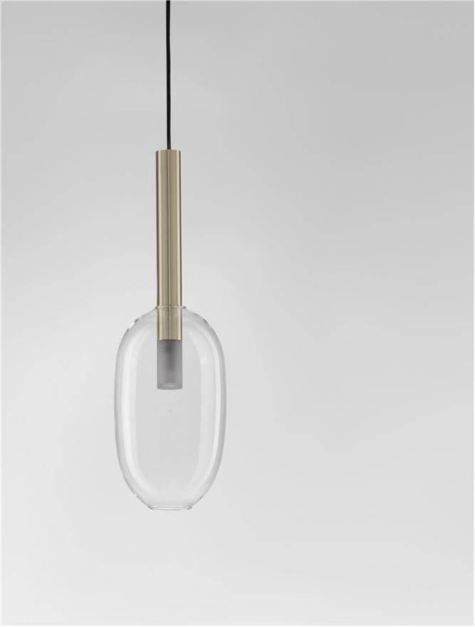 NV 9028833 Závěsné svítidlo AMELIA zlatá a čiré sklo G9 1x5W 230V IP20 bez žárovky - NOVA LUCE