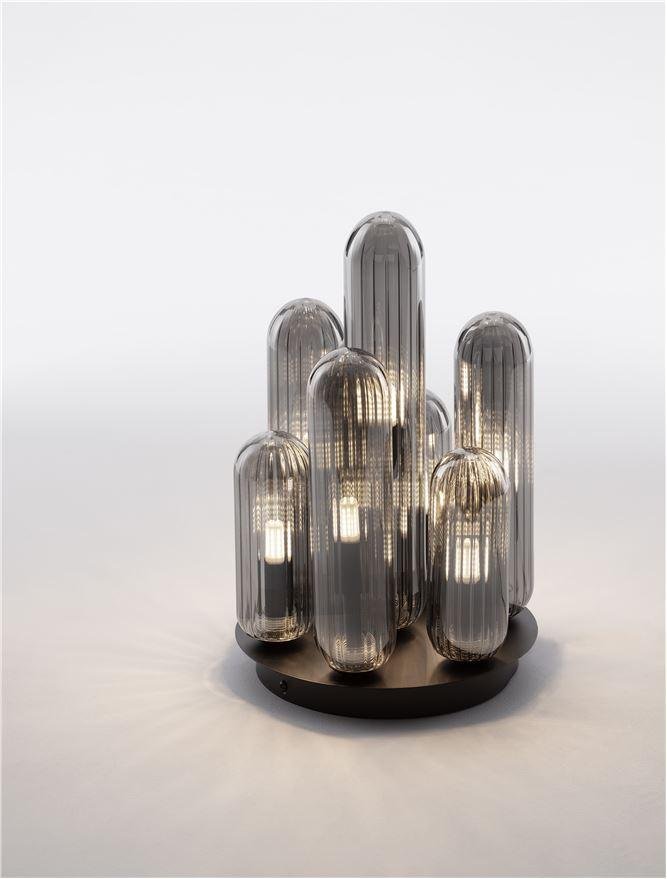NV 9028852 Stropní svítidlo GUSTAVE lehce kouřově šedé sklo a matná černá G9 7x5W 230V IP20 bez žárovky - NOVA LUCE