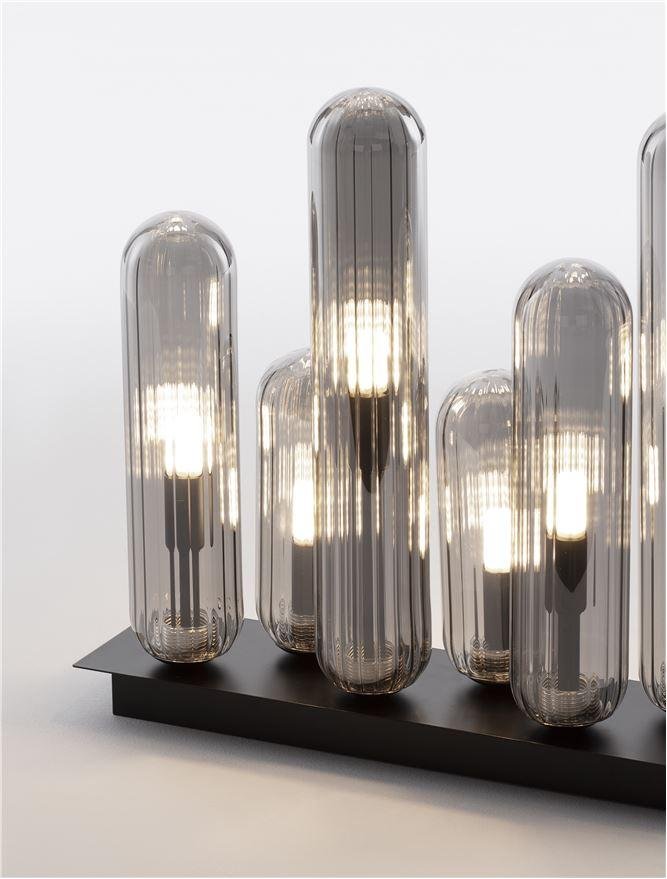 NV 9028854 Stropní svítidlo GUSTAVE lehce kouřově šedé sklo a matná černá G9 6x5W 230V IP20 bez žárovky - NOVA LUCE