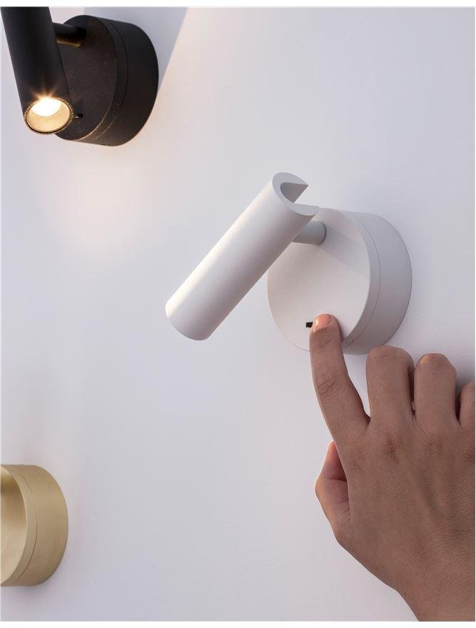 NV 9030201 Bodové svítidlo CLIP bílý hliník LED Philips 3W vypínač na těle 3000K IP20 - NOVA LUCE