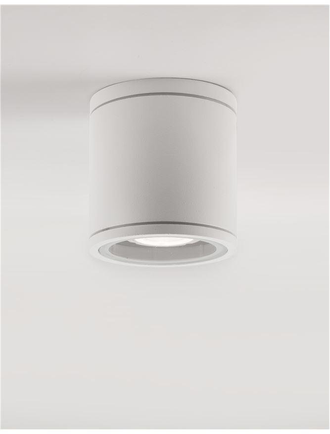 NV 9040061 Venkovní stropní svítidlo CERISE bílý litý hliník a skleněný difuzor GU10 1x7W IP54 220-240V bez žárovky - NOVA LUCE