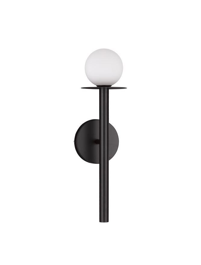 NV 9043310 Nástěnné svítidlo PIELO černý kov opálové sklo G9 1x5W bez žárovky - NOVA LUCE