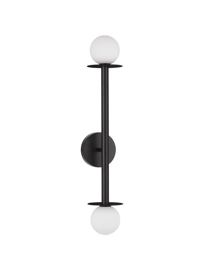 NV 9043317 Nástěnné svítidlo PIELO černý kov opálové sklo G9 2x5W bez žárovky - NOVA LUCE