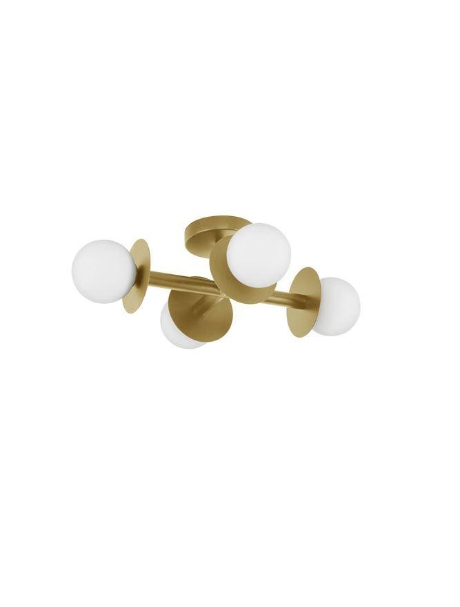 NV 9043318 Stropní svítidlo PIELO mosazný zlatý kov opálové sklo G9 4x5W 230V IP20 bez žárovky - NOVA LUCE