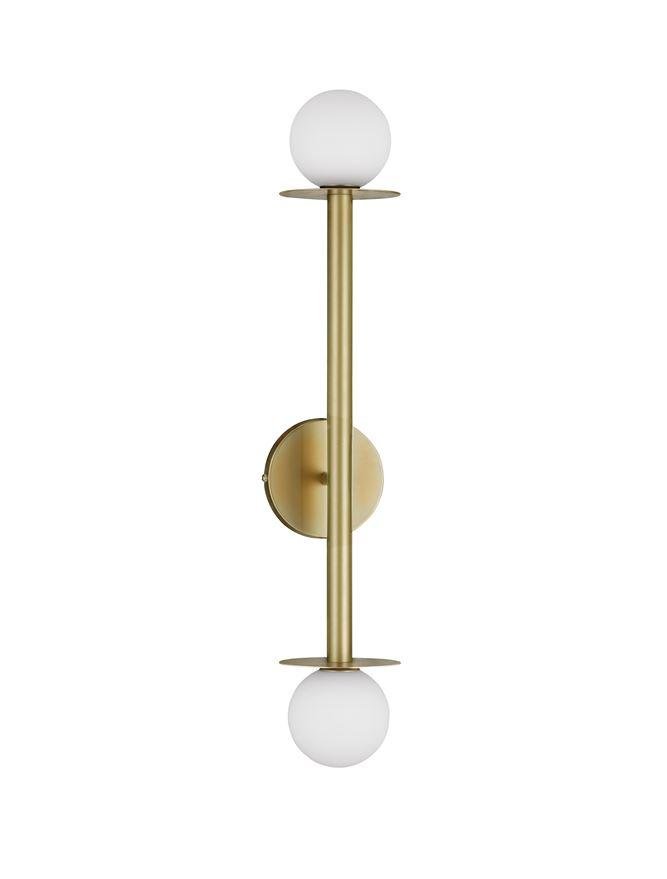 NV 9043319 Nástěnné svítidlo PIELO mosazný zlatý kov opálové sklo G9 2x5W bez žárovky - NOVA LUCE