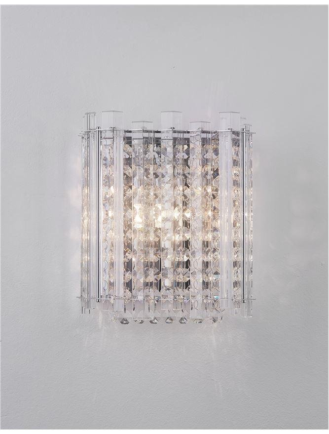 NV 9046500 Nástěnné svítidlo ELEMENT chromovaný hliník sklo a K9 křišťál G9 1x5W 230V IP20 bez žárovky - NOVA LUCE
