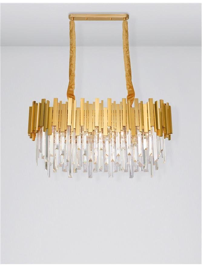 NV 9050130 Závěsné svítidlo GRANE zlatý kov a křišťál E14 8x5W 230V IP20 bez žárovky - NOVA LUCE