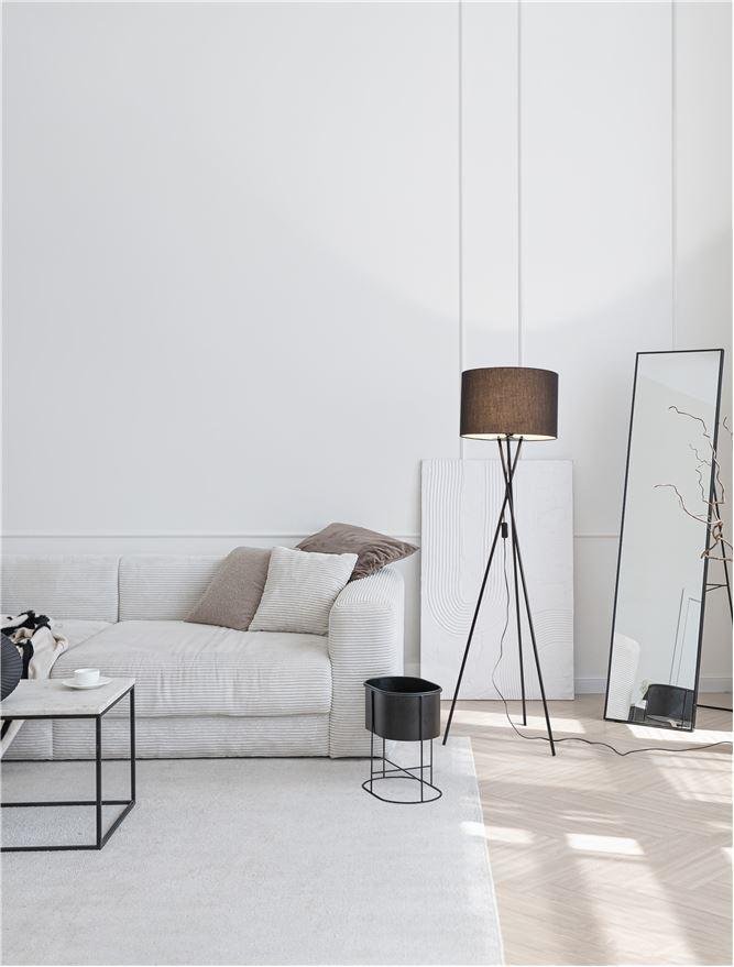 NV 9050160 Stojací lampa RETRO černé stínidlo černý kov E27 1x12W 230V IP20 bez žárovky - NOVA LUCE
