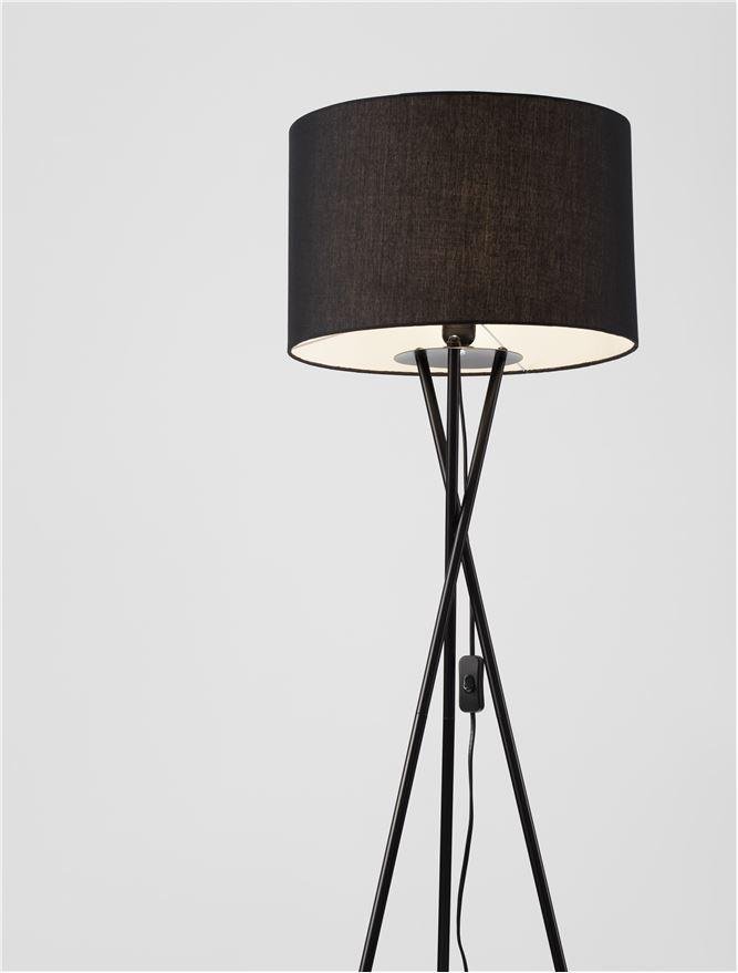 NV 9050160 Stojací lampa RETRO černé stínidlo černý kov E27 1x12W 230V IP20 bez žárovky - NOVA LUCE (obrázek 4)