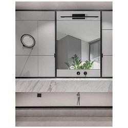 Obrázek pro produkt Nástěnné svítidlo nad zrcadlo MONDRIAN černý hliník a akryl LED 12W 220-240V 3000K IP44 - NOVA LUCE