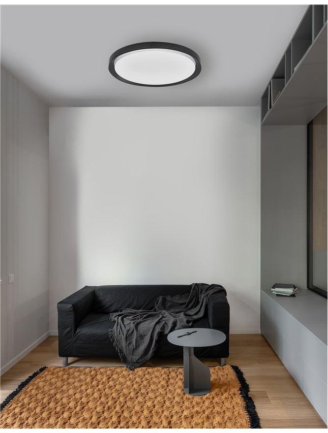 Levně NV 9053594 Stropní svítidlo TROY kov a akrylový difuzor matná černá zvenku matná bílá uvnitř LED 50W 230V 3000K IP20 stmívatelné - NOVA LUCE