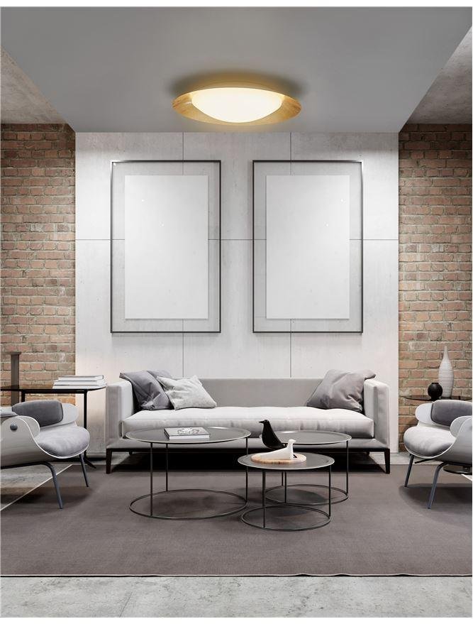 NV 9053821 Stropní svítidlo ZANO kov a akrylový difuzor bílá zvenku plátkované zlato uvnitř LED 28W 230V 3000K IP20 stmívatelné - NOVA LUCE