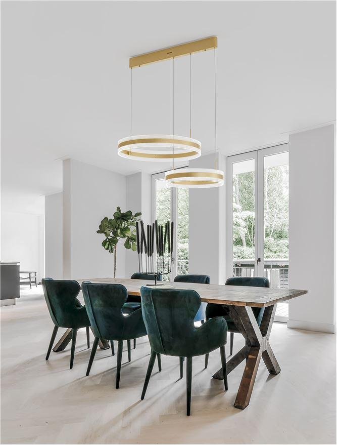 NV 9054445 Závěsné svítidlo AGOS zlatý hliník a akryl LED 124W 230V 3000K IP20 stmívatelné - NOVA LUCE