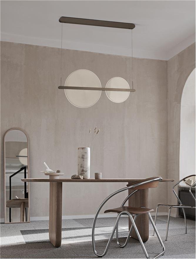 Levně NV 9054449 Závěsné svítidlo NOAH kávově hnědý hliník a akryl LED 42W 230V 3000K IP20 stmívatelné - NOVA LUCE