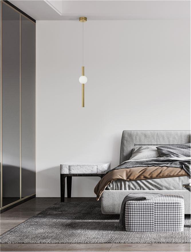 NV 9054451 Závěsné svítidlo NEUTRON zlatý hliník a akryl LED 10W 230V 3000K IP20 - NOVA LUCE