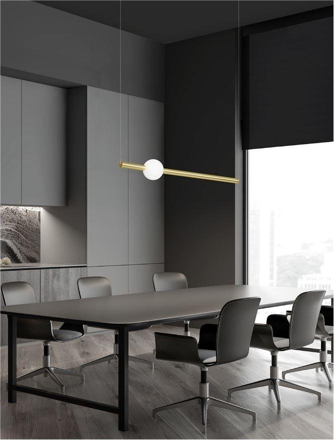 Levně NV 9054452 Závěsné svítidlo NEUTRON zlatý hliník a akryl LED 10W 230V 3000K IP20 - NOVA LUCE