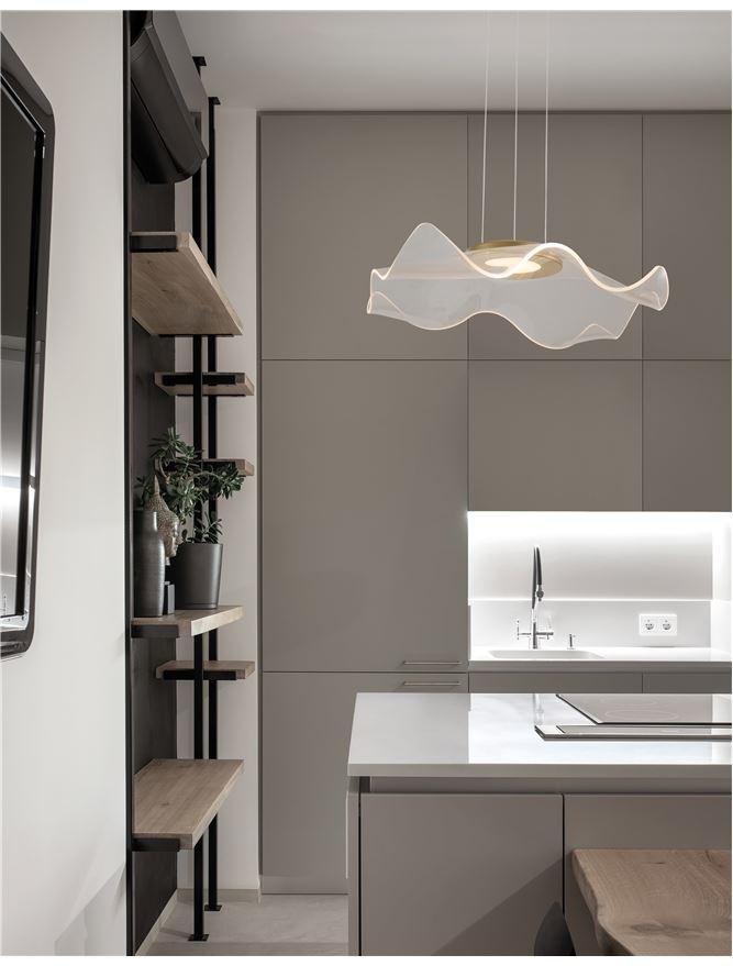 Levně NV 9054501 Závěsné svítidlo SIDERNO zlatý hliník a akryl LED 30W 230V 3000K IP20 - NOVA LUCE