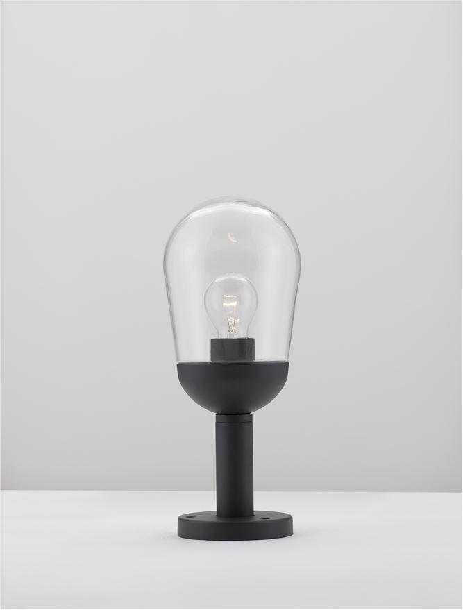 NV 9060195 Venkovní sloupkové svítidlo OMIKA tmavě šedý hliník a čiré sklo E27 1x12W 220-240V bez žárovky IP54 - NOVA LUCE