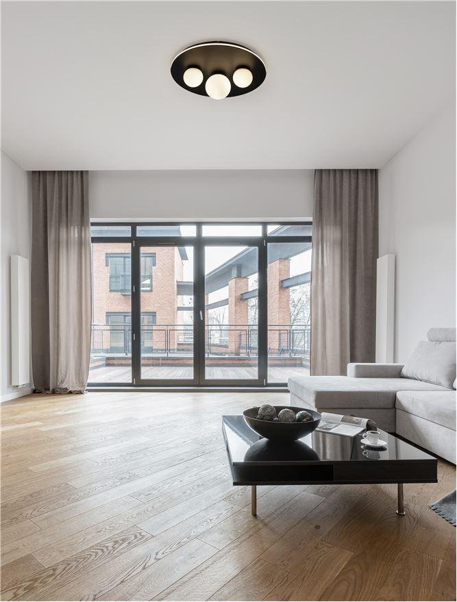 NV 9061431 Stropní svítidlo VELNA LED černý hliník a opálové sklo 3000K 52W stmívatelné - NOVA LUCE