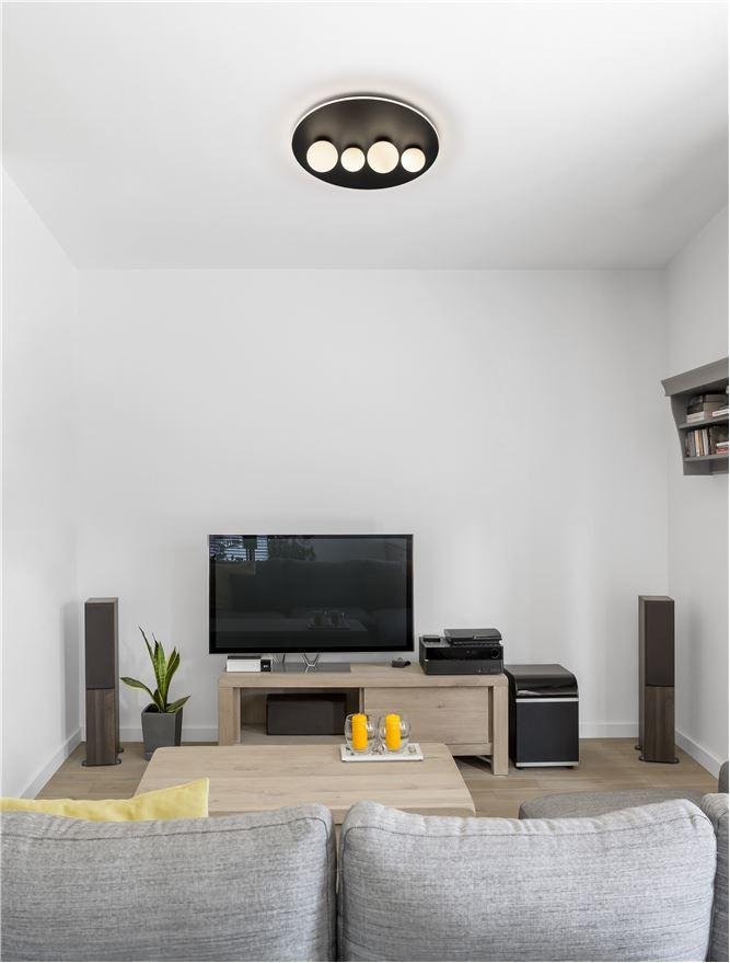 NV 9061432 Stropní svítidlo VELNA LED černý hliník a opálové sklo 3000K 63W stmívatelné - NOVA LUCE