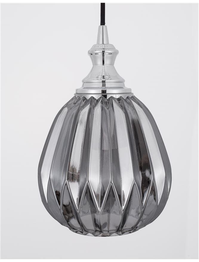 NV 9066101 Závěsné svítidlo ZARLEY chromovaný kov kouřové šedé sklo E27 1x12W 230V IP20 bez žárovky - NOVA LUCE (obrázek 3)