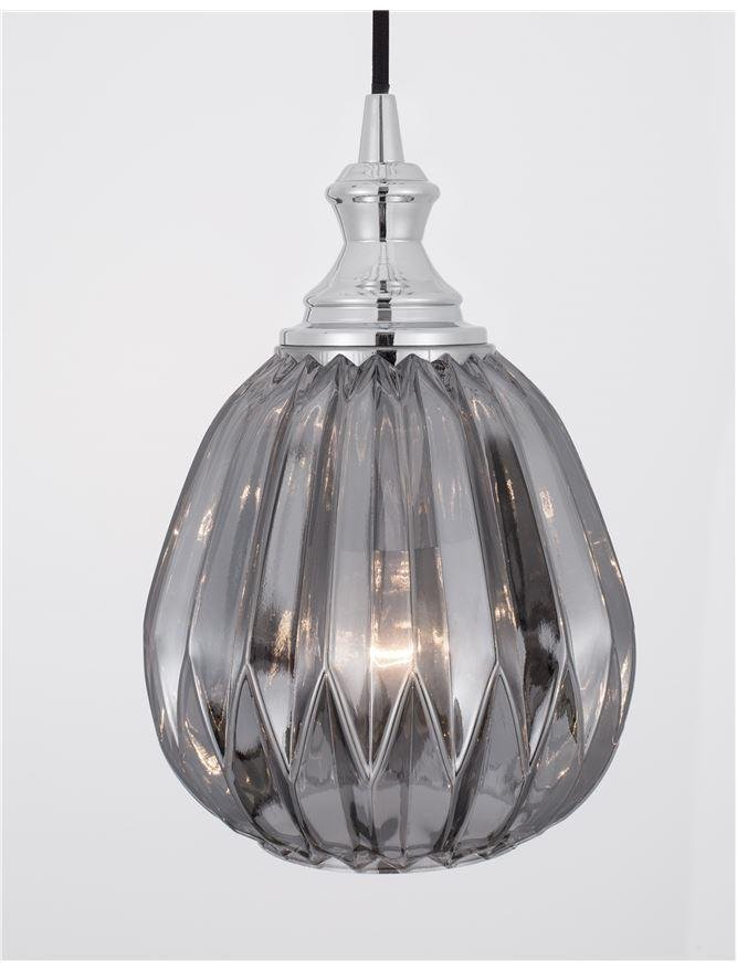 NV 9066101 Závěsné svítidlo ZARLEY chromovaný kov kouřové šedé sklo E27 1x12W 230V IP20 bez žárovky - NOVA LUCE (obrázek 4)