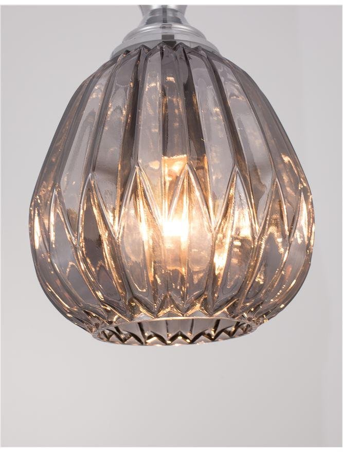 NV 9066101 Závěsné svítidlo ZARLEY chromovaný kov kouřové šedé sklo E27 1x12W 230V IP20 bez žárovky - NOVA LUCE (obrázek 5)