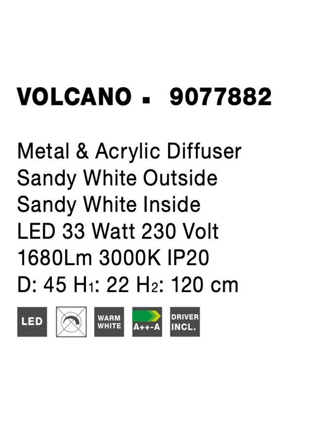 NV 9077882 Závěsné svítidlo VOLCANO kov a akrylový difuzor bílá LED 33W 230V 3000K IP20 - NOVA LUCE (obrázek 10)