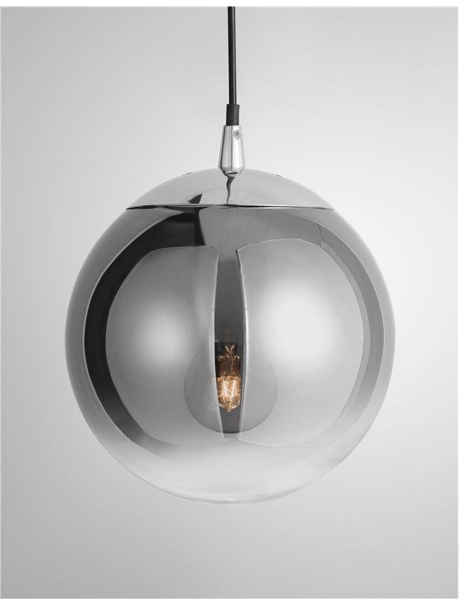NV 9080200 Závěsné svítidlo LAZIONE kouřové sklo s přechodem chromovaný hliník E27 1x12W 230V IP20 bez žárovky - NOVA LUCE