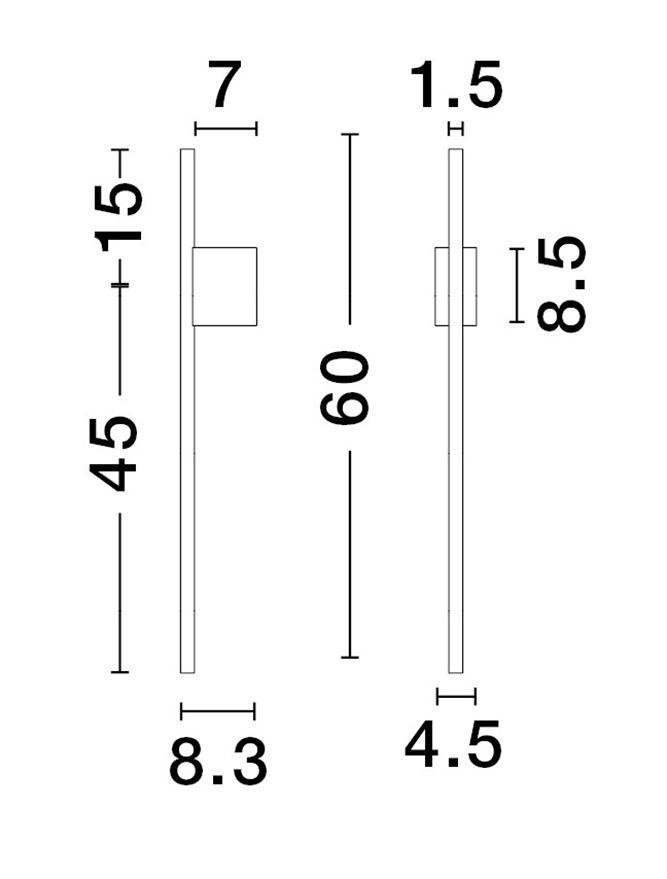 NV 9081104 Nástěnné svítidlo ADEN LED 10W 3000K hliník černá - NOVA LUCE (obrázek 3)