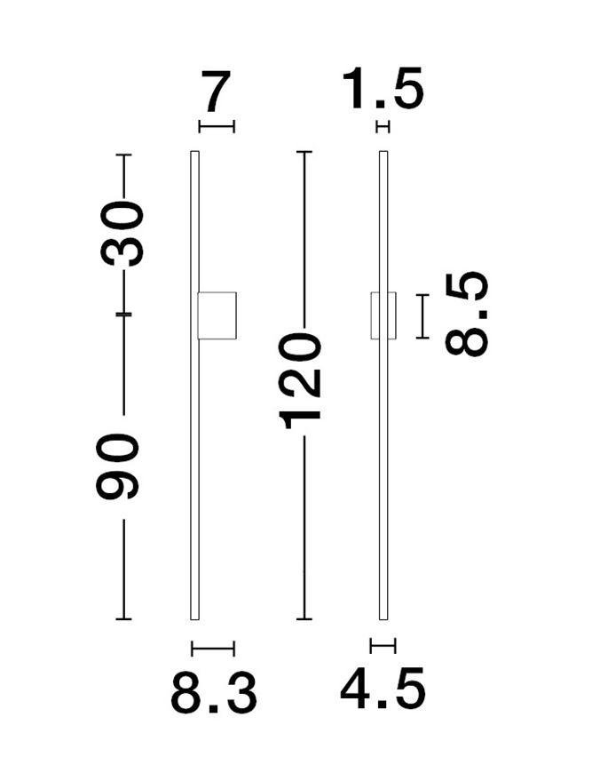 NV 9081105 Nástěnné svítidlo ADEN LED 20W 3000K hliník černá - NOVA LUCE (obrázek 3)