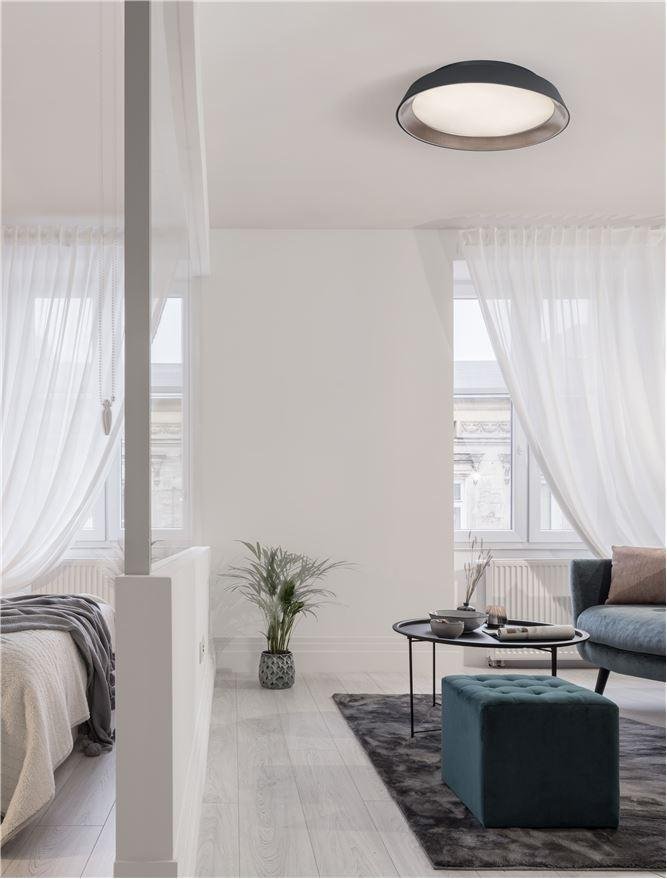 NV 9081270 Stropní svítidlo VELA černá zvenku kávová hnědá uvnitř hliník a akryl LED 30W 230V 3000K IP20 stmívatelné - NOVA LUCE