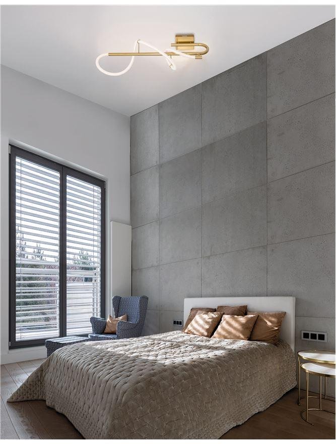 NV 9082095 Stropní svítidlo CERELIA mosazný zlatý kov a silikonová trubice LED 17.7W 230V 3000K IP20 - NOVA LUCE