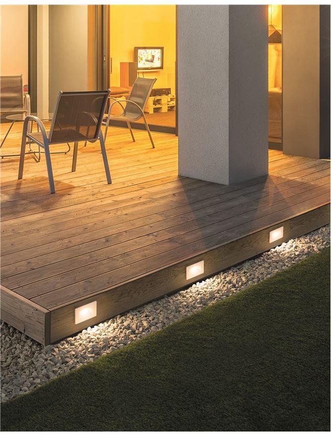 NV 9083011 Venkovní zapuštěné svítidlo do zdi COVE matný bílý litý hliník a skleněný difuzor LED 1.5W 3000K 200-240V 120st. IP54 - NOVA LUCE