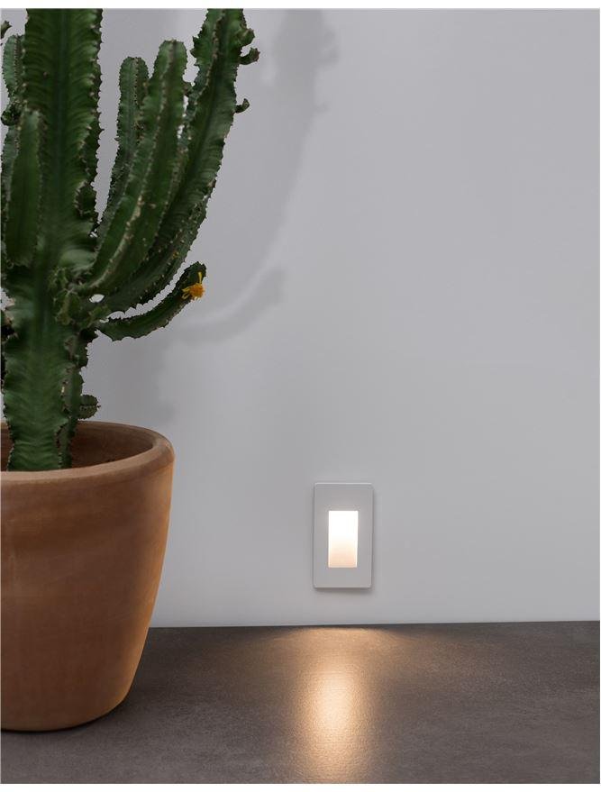 Levně NV 9083021 Venkovní zapuštěné svítidlo do zdi COVE matný bílý litý hliník a skleněný difuzor LED 1.5W 3000K 200-240V 120st. IP54 - NOVA LUCE