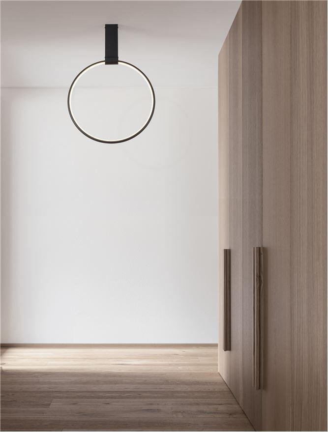 Levně NV 9085241 Stropní svítidlo GARVE černá ocel+hliník LED 30W stmívatelné - NOVA LUCE