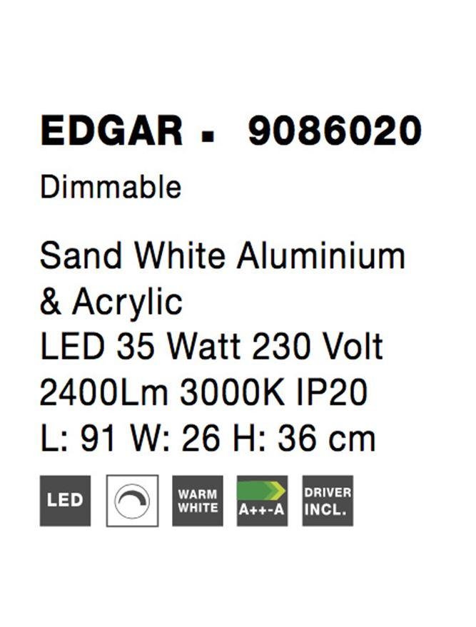 NV 9086020 Stropní svítidlo EDGAR stmívatelné bílý hliník a akryl LED 35W 230V 3000K IP20 stmívatelné - NOVA LUCE (obrázek 6)